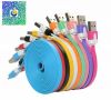 Colorful Flat noodle sync and charge cable 8 pin for iPhone 5 /ipad mini