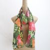 digital printing girls flower print silk cotton scarf