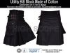 Utility Kilt Black Color made of 16 oz cotton Fabric