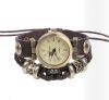 Sell punk style wrist watch leather bracelet