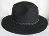 Ladeis Felt Hat 100%Wool with a Metal Chain