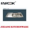 double bowl single tray stainless steel sink