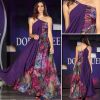 Latest design top quality one shoulder printed prom dresses