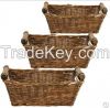 Wicker Storage Basket Tray & Willow Storage Tray Set Of 3 Pcs.