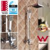 8'' Square Shower Set with Handheld Shower Head/Rose & Mixer Brass