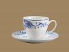 Fine porcelain cup and saucer set with logo, customized decal design ar