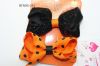 Halloween grosgrain  ribbon  hair bow