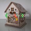 Wooden Laser Cut House with LED Light