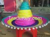 Competitive bamboo sombrero hat with pompom