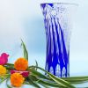 High quality Delicate Man Blown blue glass vase desktop  vase home dec