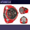 fashion red colour oversize watch 4 time zone Chronograph Men's Watch