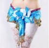 M-BL124 Belly Dance Dress Costume Hip Scarf with Beaded Coin