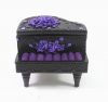 POLYRESIN ROSE LOVING PIANO JEWELRY BOX