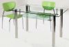GlassDining Table sets with Stainless Steel and chairs