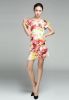 Sell LADIES' 100% POLYESTER SATIN CHIFFON FLORAL PRINT DRESS