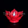 DFL Red Lotus Shaped Plastic Flameless Led Candle Lights with Timer Home Decorations