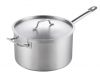 Stainless steel deep saucepan with sandwich bottom & lid