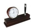 Wooden Clock with Pen Holder