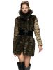 mink long coat with down feather sleeves fox collar