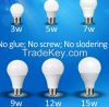 3w 5w 7w multicolor plastic led lights for home e27 led bulb