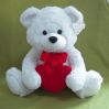 36cm Tan/White Chappy Teddy Bear with Heart