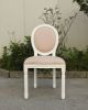French style Ballet-shaped legs solid wood base button back and seat armrest chair