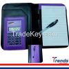 business pu notepad with calculator, leather notepad