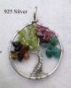 Life Tree 925 Silver Natural Stones Hand-made Women Pendant Different Size