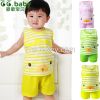 2015 Newborn Baby Clothing Set (Sleeveless Vest+Pants 2 pcs) Infant Baby Boys Clothes Babies Striped Summer Suits