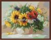 abstract canvas oil painting by numbers with flower puicture design