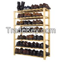 Sell  Wooden 5/6/7-Tier Part-Assembled Shoe Rack- Solid Unfinished Pin