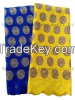 High quality african cotton swiss voile lace fabric