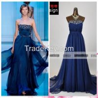 Surmount Real Pictures Off The Shoulder Pleated Bodice Beaded Evening Dressees For Sale