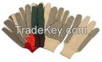 canvas(cotton or T/C) glove with pvc dots
