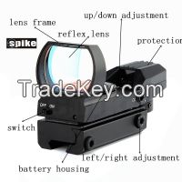 spike tactical red dot reflex sight 1x22mm with 4 patterned reticle ch