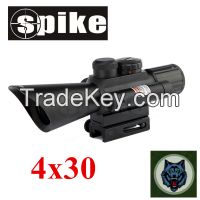 4x30mm Optical dual illuminated hunting rifle scope with red dot laser