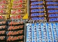 Bounty, Twix, Kitkat Maltesers 25x37gr, Kinder Chocolate, Snickers, Mars