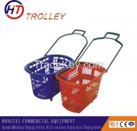 rolling supermarket plastic baskets for sale