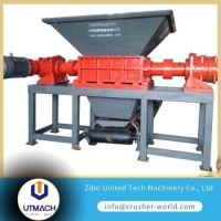 double Shaft Crusher plastic, tire, metal, wood, cable, coated paper