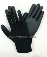 Black PU Palm Coated Top Fit Hand Working Glove