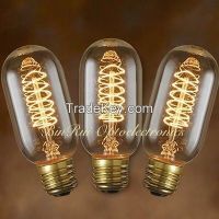 Edison tungsten filament bulb T14/T45 Spiral Cage