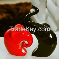Creative ceramic Couple elephant 2 pieces/set modern home pottery decoration