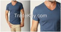 Mens Plain T Shirts Basic Tee Shirt V Shaped Neck