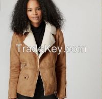 High quality pigskin leather sexy ladies leather coats jacket