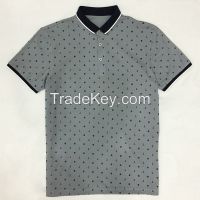 men's polo shirt printing with tipping collar and cuff