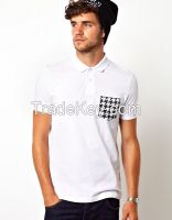 Plain White Short Sleeve Polo Shirts with Pocket