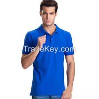 Men's wholesale blank bule fashion polo shirt men's custom cotton ppolo shirt