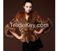 Elegant Women Leopard Fur Medium Long Jackets for 2016