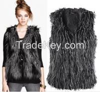 Special Fur pawie piora women Vest Coat fashion 2016
