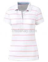 cotton striped womens basic polo shirt import from China
